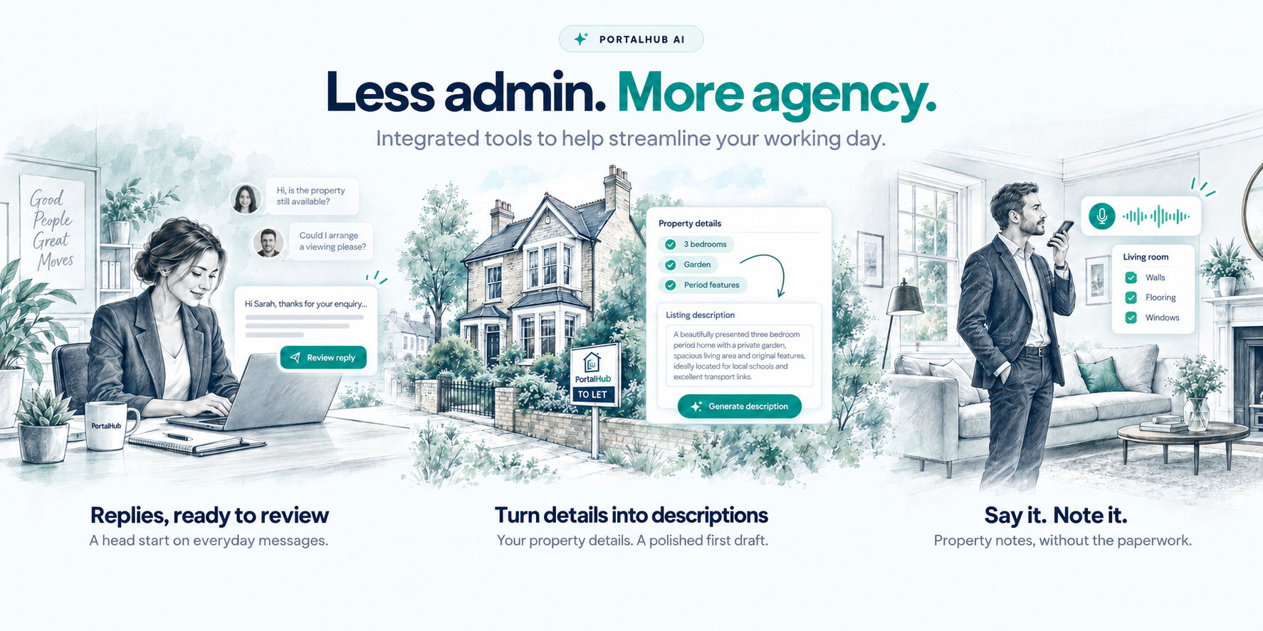PortalHub AI - Less admin. More agency. Integrated tools to help streamline your working day.